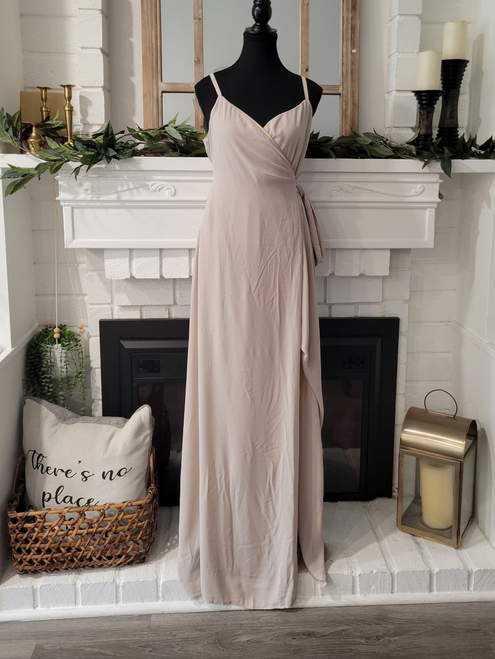 Show Me Your MuMu Blush Wrap Maxi Dress - Spaghetti Straps Size Medium